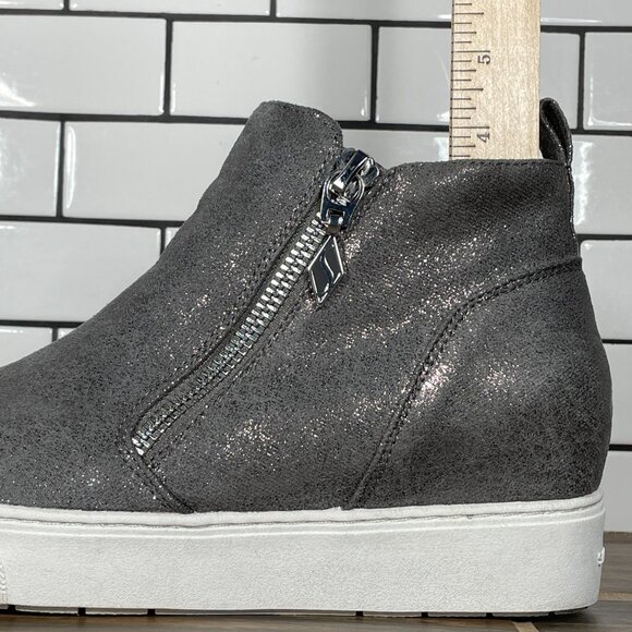 Skechers Lift Off Womens Size 9.5 Shoes Shimmer Pewter Hidden Wedge Ankle Boots - Picture 10 of 13